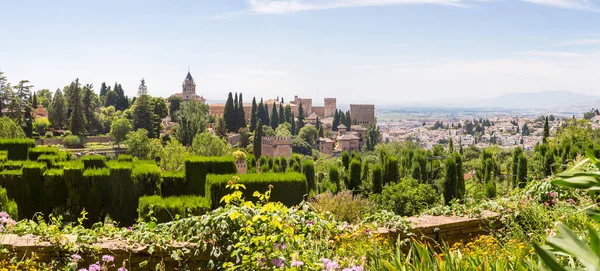 Luchtfoto Uitzicht Granada Een Mooie Zomerdag Spanje — Stockfoto