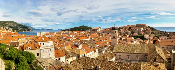 Panorama Della Città Vecchia Dubrovnik Una Bella Giornata Estiva Croazia — Foto Stock