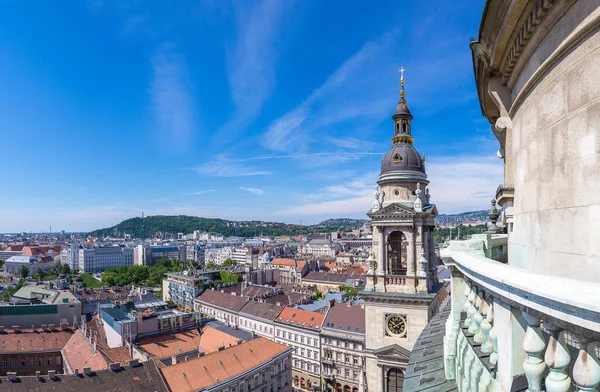 Panoramautsikt Över Budapest Och Stephen Basilica Ungern Vacker Sommardag — Stockfoto