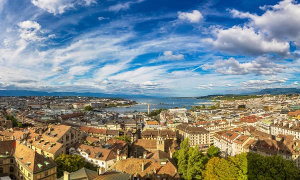 Воздушный Вид Женевы Прекрасный Летний День Швейцария — стоковое фото