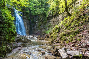 Bir güzel yaz günü, Ukrayna Karpat dağ şelale