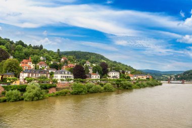 Panoramik hava görünümünde Heidelberg bir güzel yaz günü, Almanya