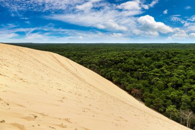 Dune Pilat (Dune du pile) - en yüksek kumul Avrupa, Arcachon Bay, Aquitaine, Fransa, Atlantik Okyanusu