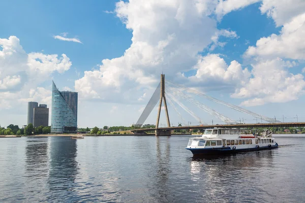 Pont Vansu Ancien Pont Gorky Dessus Rivière Daugava Riga Par — Photo