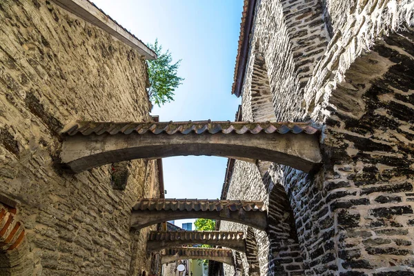 Catherine Passage Historische Geplaveide Straat Het Oude Centrum Van Tallinn — Stockfoto