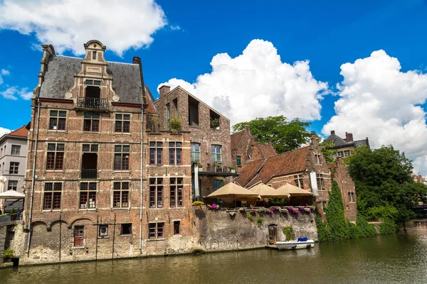 Kanal Der Altstadt Gent Einem Schönen Sommertag Belgien — Stockfoto