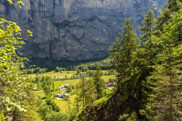 Valle Lauterbrunnen Hermoso Día Verano Suiza —  Fotos de Stock