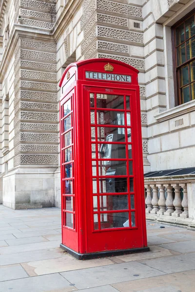 Teléfono Rojo Cabinas Londres Hermoso Día Verano Londres Inglaterra Reino — Foto de Stock
