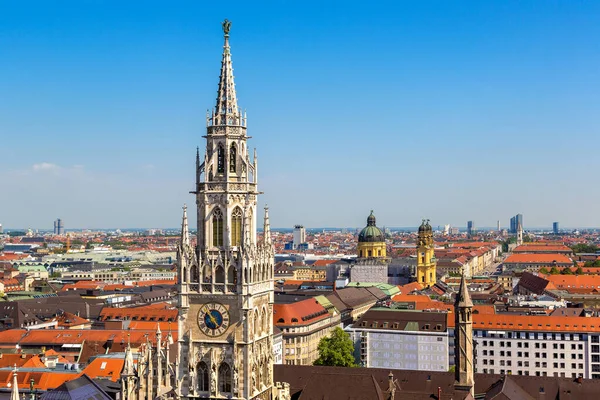 Aerial View Marienplatz Town Hall Munich Germany Beautiful Summer Day — Stock Photo, Image