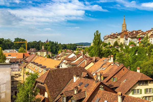 Vista Panoramica Della Cattedrale Berna Berner Munster Svizzera — Foto Stock