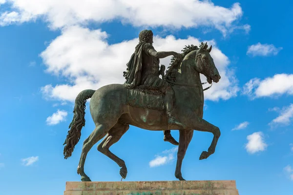 Estátua Luís Xiv Lyon França Belo Dia Verão — Fotografia de Stock