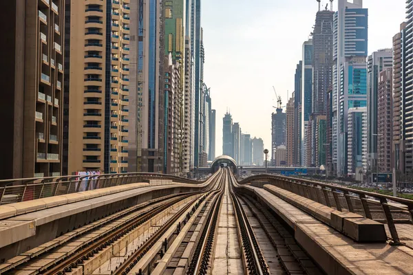 Dubai United Arab Emirates Června 2020 Dubajská Železnice Metra Letním — Stock fotografie
