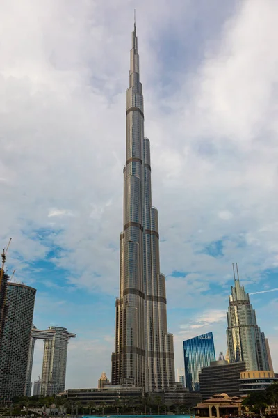 Dubai Sae Dubna 2020 Věž Burj Khalifa Při Západu Slunce — Stock fotografie