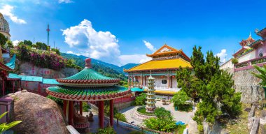Georgetown, Penang Adası, Malezya 'daki Kek Lok Si Tapınağı Panoraması