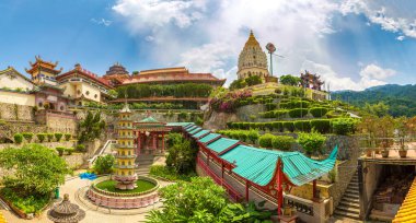 Georgetown, Penang Adası, Malezya 'daki Kek Lok Si Tapınağı Panoraması