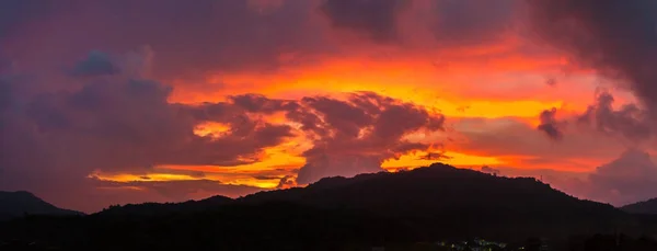 Panorama Ciel Couchant Dans Une Journée Été — Photo