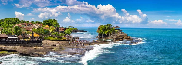 Panorama Tanah Lot Templo Bali Indonésia Dia Ensolarado — Fotografia de Stock