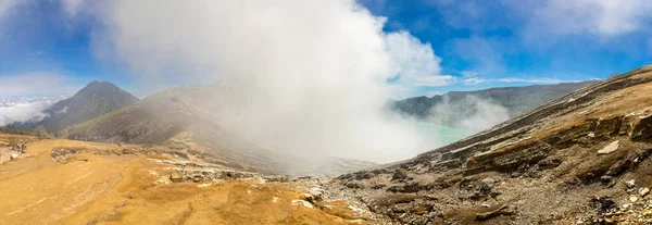 Panorama Del Cratere Del Vulcano Attivo Ijen Isola Java Indonesia — Foto Stock