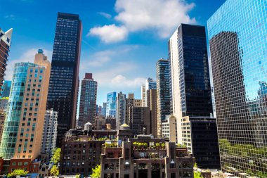 New York City, ABD 'de Manhattan' ın panoramik manzarası