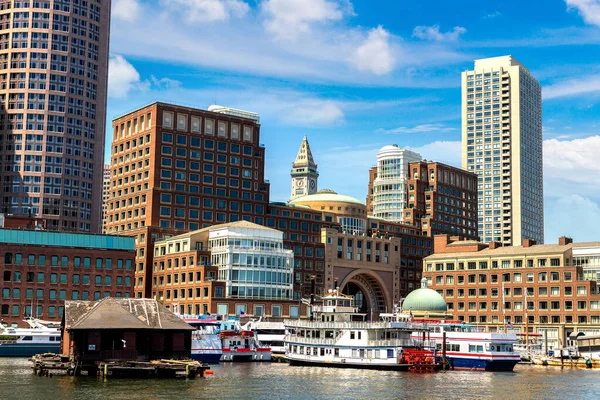 Vista Panorámica Del Paisaje Urbano Boston Día Soleado Estados Unidos —  Fotos de Stock