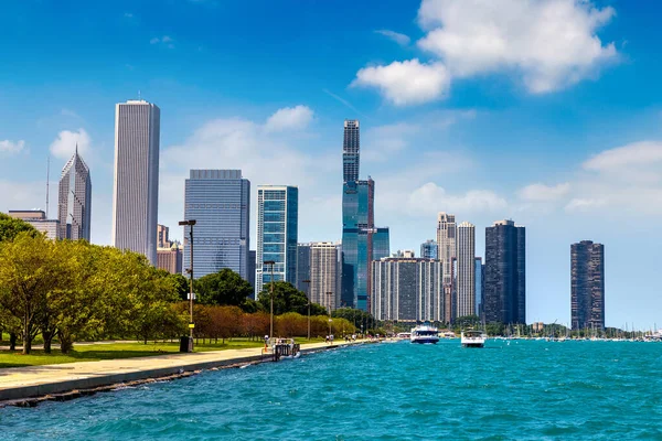 Vista Panorámica Del Paisaje Urbano Chicago Lake Michigan Illinois — Foto de Stock