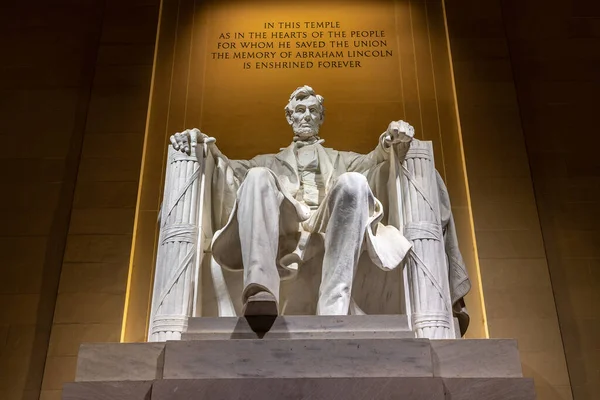 Socha Abrahama Lincolna Lincolnově Památníku Washingtonu Usa — Stock fotografie