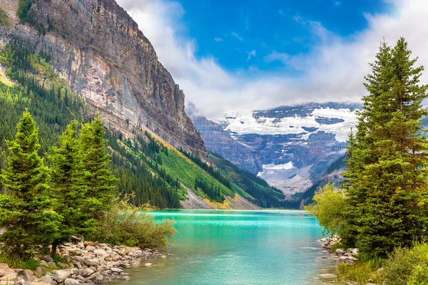 Panoramautsikt Över Sjön Louise Banff National Park Canada — Stockfoto