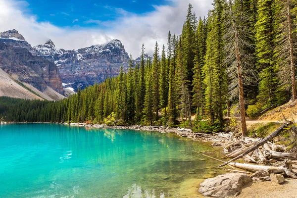 Vista Panoramica Sul Lago Morena Banff National Park Canada — Foto Stock