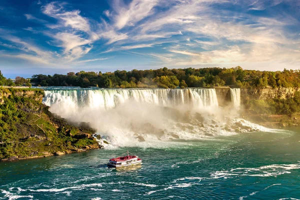 Kanadensiska Sidan Niagarafallen American Falls Vid Solnedgången Niagarafallen Ontario Kanada — Stockfoto