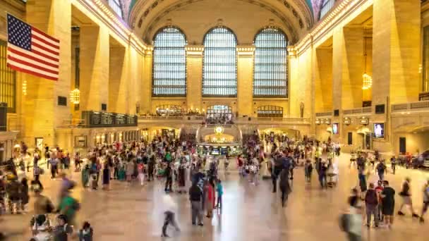Hall principal Grand Central Station Terminal en Manhattan, Nueva York, EE.UU. — Vídeo de stock