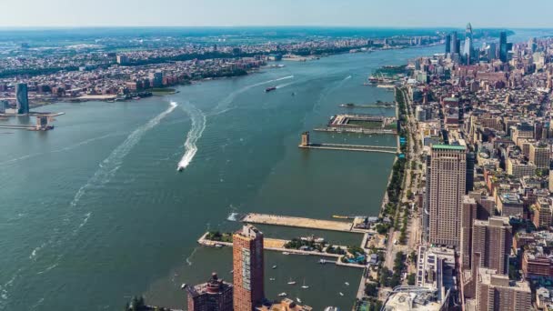 Panorámás légi kilátás Manhattan New York City, New York, USA — Stock videók
