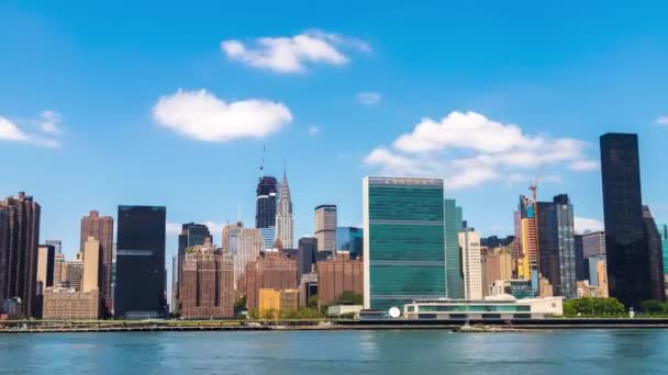 Downtown Manhattan and Hudson river in New York City, USA — Stock Video