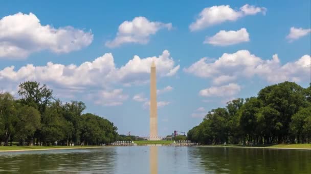 Monumento a Washington em um dia ensolarado em Washington DC, EUA — Vídeo de Stock