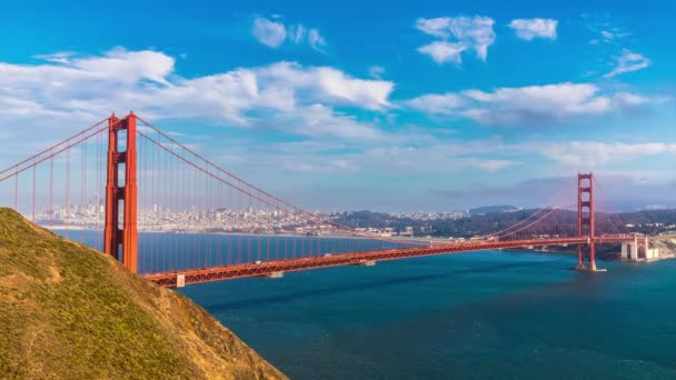 Panoramik golden gate Köprüsü san francisco, Kaliforniya, ABD — Stok video