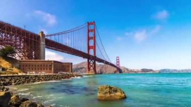 panoramik golden gate Köprüsü san francisco, Kaliforniya, ABD