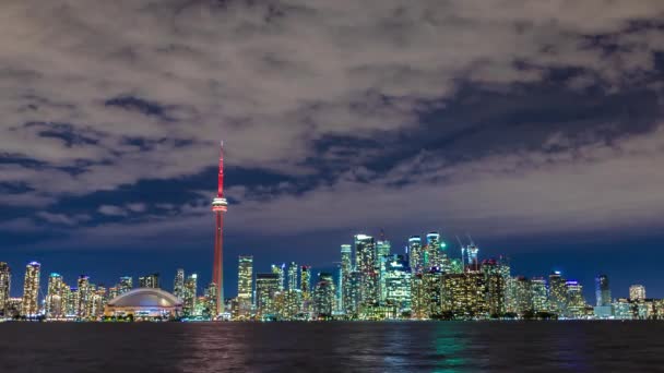 캐나다 온타리오주, 해질 무렵에 있었던 토론토 파노라마의 스카이라인 — 비디오