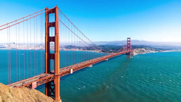 Panoramik golden gate Köprüsü san francisco, Kaliforniya, ABD — Stok video