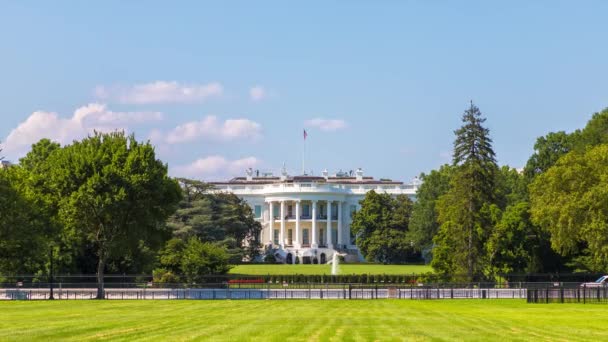 La Casa Blanca en Washington DC en un día soleado, EE.UU. — Vídeo de stock