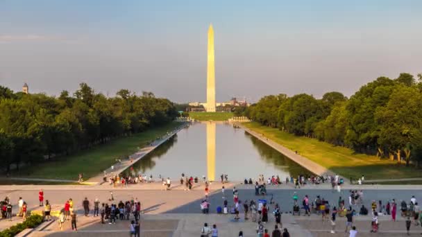 Washington Monument op een zonnige dag in Washington DC, Verenigde Staten — Stockvideo