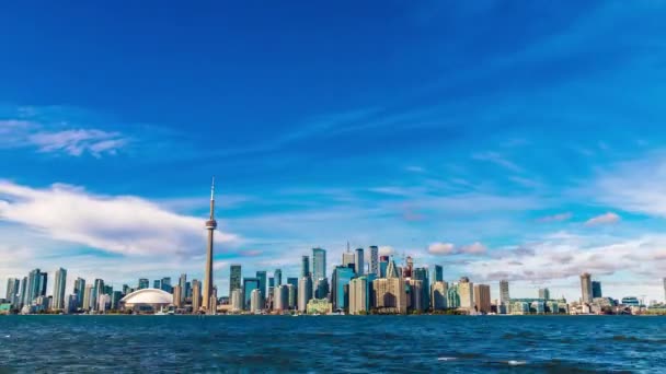 多伦多全景天际线在阳光灿烂的一天，安大略省，加拿大 — 图库视频影像
