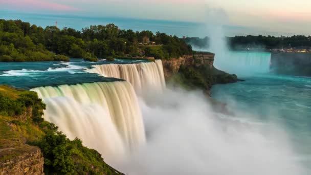 American falls at Niagara falls, USA, from the American Side — Stock video