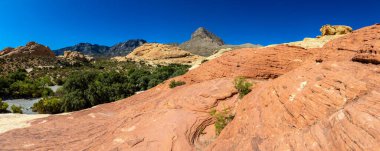 Las Vegas, Nevada, ABD yakınlarındaki Red Rock Canyon Ulusal Koruma Alanının Panoraması