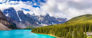 Moraine Gölü Panoraması, Kanada Banff Ulusal Parkı