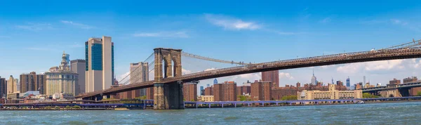 Panorama Paysage Urbain Manhattan Brooklyn Bridge New York Usa — Photo