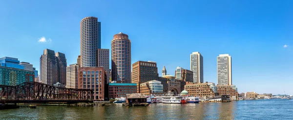 Panorama Boston Stadsbild Solig Dag Usa — Stockfoto