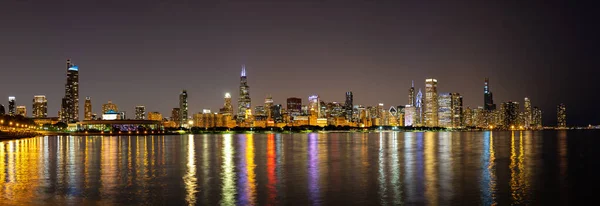 Panorama Panoramic Cityscape Chicago Sunset Illinois Usa —  Fotos de Stock