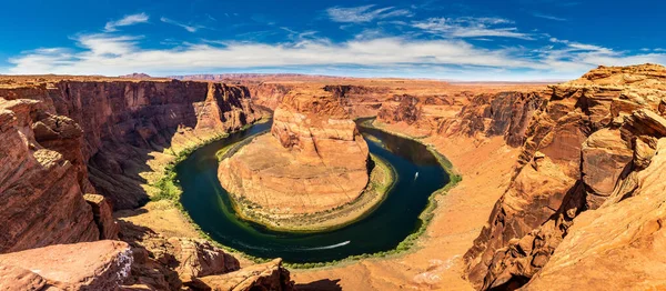 Panorama Horseshoe Bend Par Une Journée Ensoleillée Arizona Usa — Photo