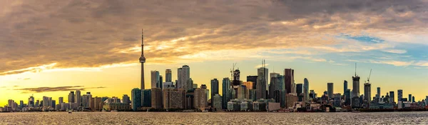 Panorama Van Toronto Skyline Bij Zonsondergang Ontario Canada — Stockfoto