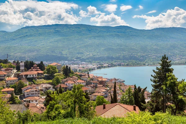Ohrid Stadt Und See Ohrid Einem Schönen Sommertag Republik Mazedonien — Stockfoto