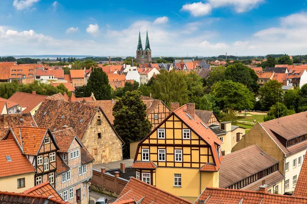 Luftaufnahme Von Quedlinburg Einem Schönen Sommertag Deutschland — Stockfoto